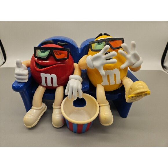 M&M's "At The Movies" Vintage Candy Dispenser Red & Yellow M&Ms
